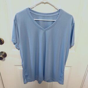 Women's V-neck Short Sleeve Tee - Blue - 2XL - MUST BE BUNDLED, MARKED DOWN